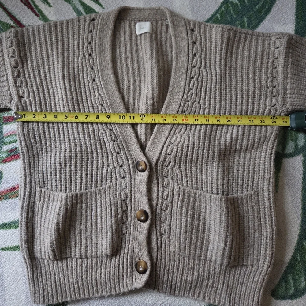 Doen Adelia Beige Alpaca Wool Cardigan Sweater Size Small - Picture 5 of 8